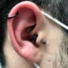 male anxiety and migraine solution with piercing