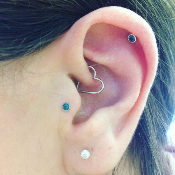 Heart Shape Daith Ring / Gold & Platinum