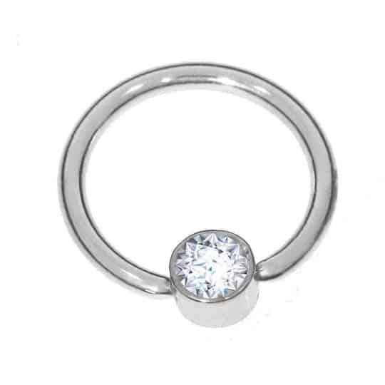 ball closure ring diamond solitaire daith ring